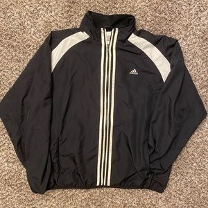Adidas Vintage Black & White 3 Stripes Windbreaker
